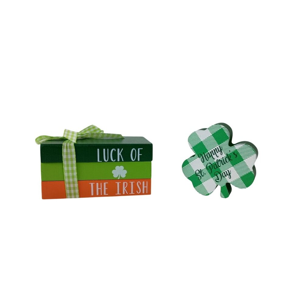 4 Pieces St. Patrick's Decor St. Patrick's Day Sign Wooden (Lucky Style) - Picture 7 of 8